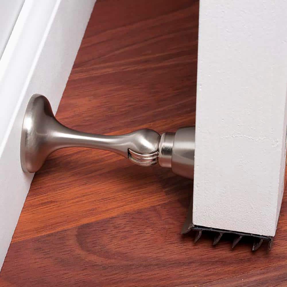 Everbilt 3 in. Satin Nickel Magnetic Doorstop with Catch - Image 4