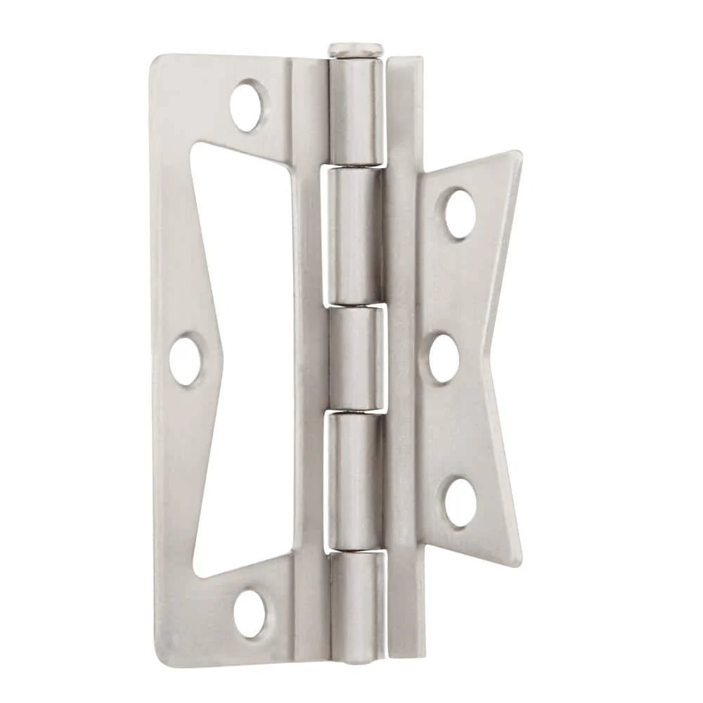 Everbilt 3 in. Satin Nickel Non-Mortise Surface-Mount Door Hinges (2-Pack) - Image 4
