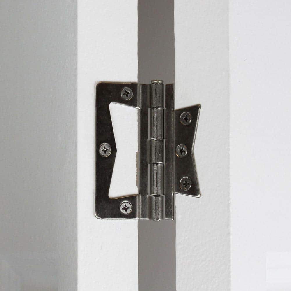 Everbilt 3 in. Satin Nickel Non-Mortise Surface-Mount Door Hinges (2-Pack) - Image 6