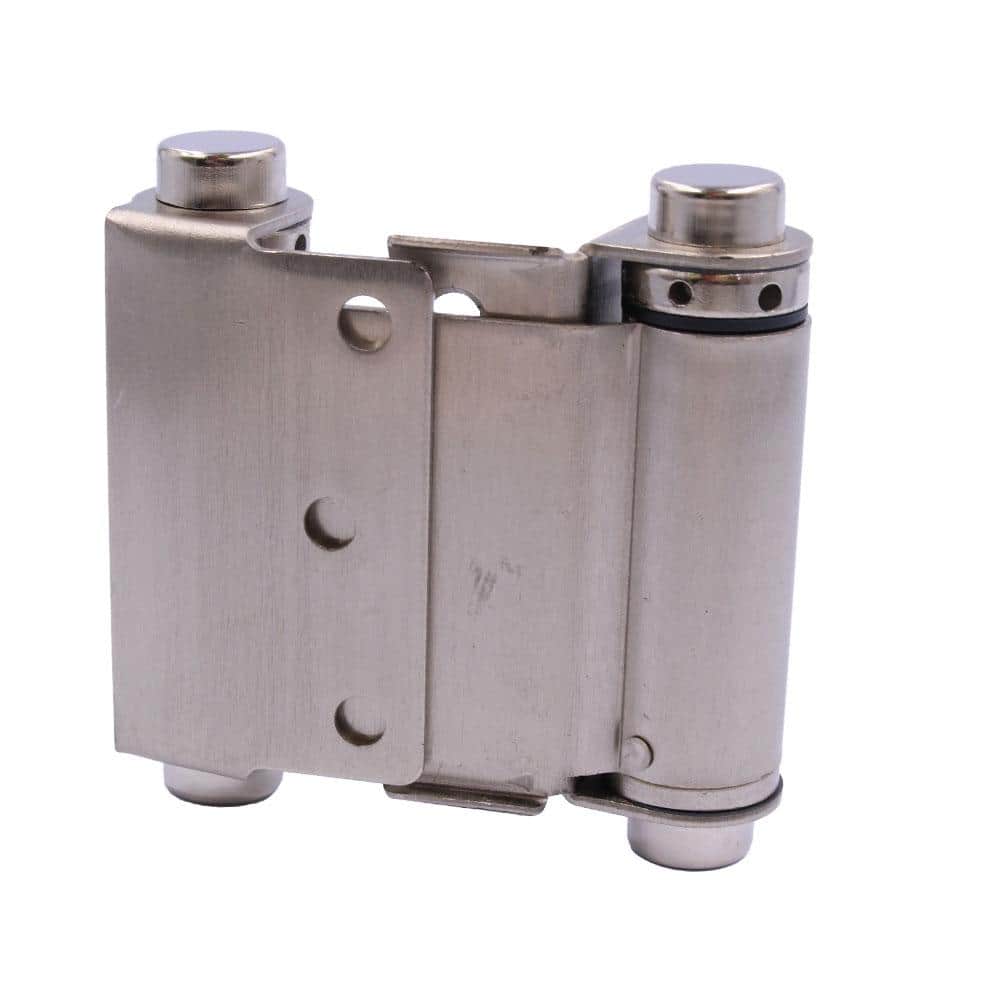Everbilt 3 in. x 3 in. Satin Nickel Double-Action Spring Door Hinge