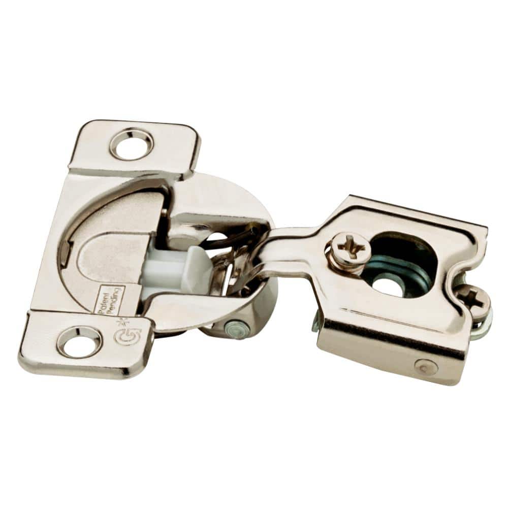 Everbilt 35 mm 105-Degree 1/2 in. Overlay Soft-Close Cabinet Hinge, Satin Nickel (5 Pairs, 10 Pieces)
