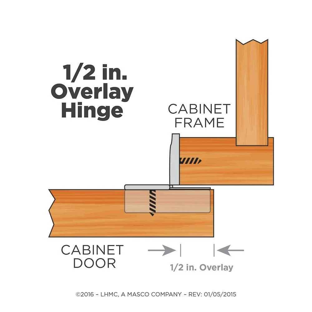 Everbilt 35 mm 105-Degree 1/2 in. Overlay Soft-Close Cabinet Hinge, Satin Nickel (5 Pairs, 10 Pieces) - Image 2