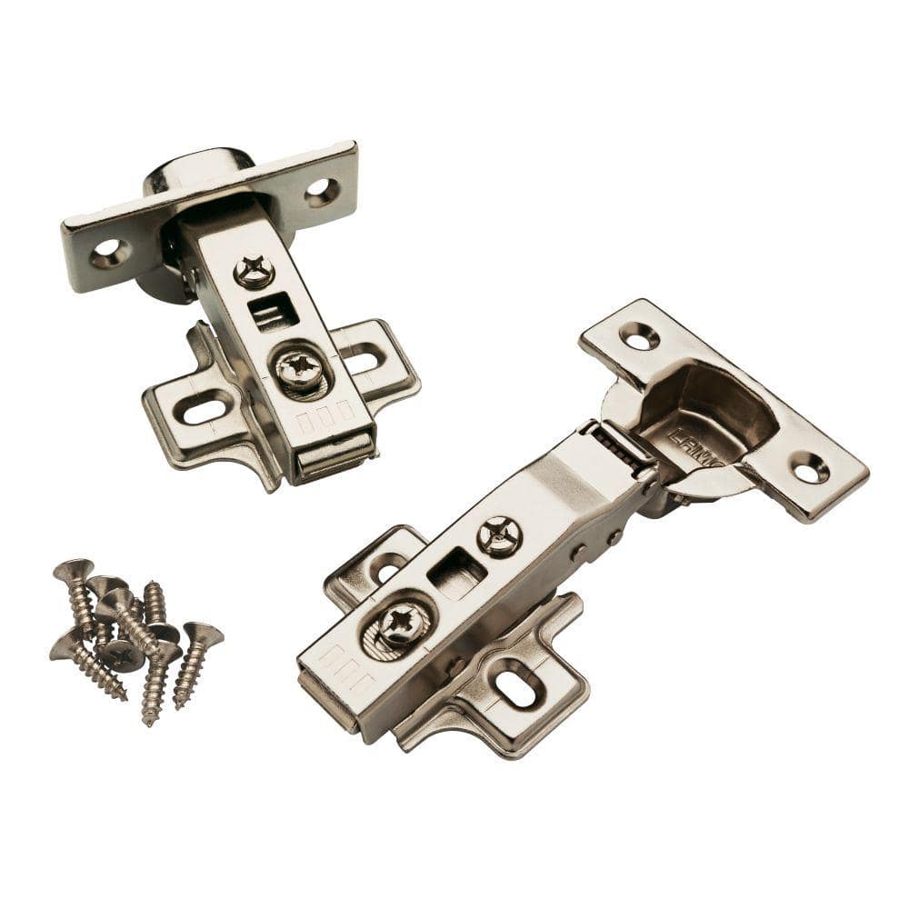 Everbilt 35 mm 110-Degree Full Overlay Soft-Close Cabinet Hinge, Satin Nickel (1 Pair) - Image 3