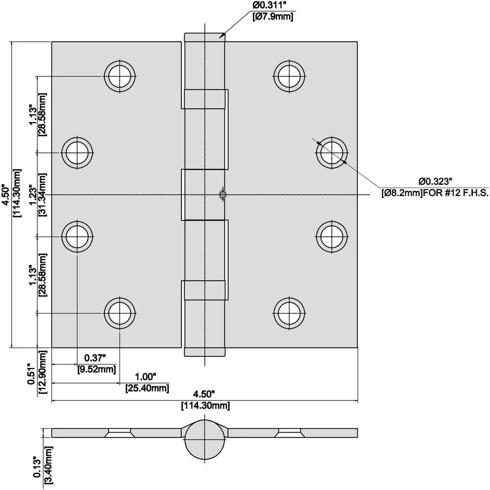 Everbilt 4-1/2 in. x 4-1/2 in. Satin Chrome Ball Bearing Door Hinge, Square Corner - Image 4