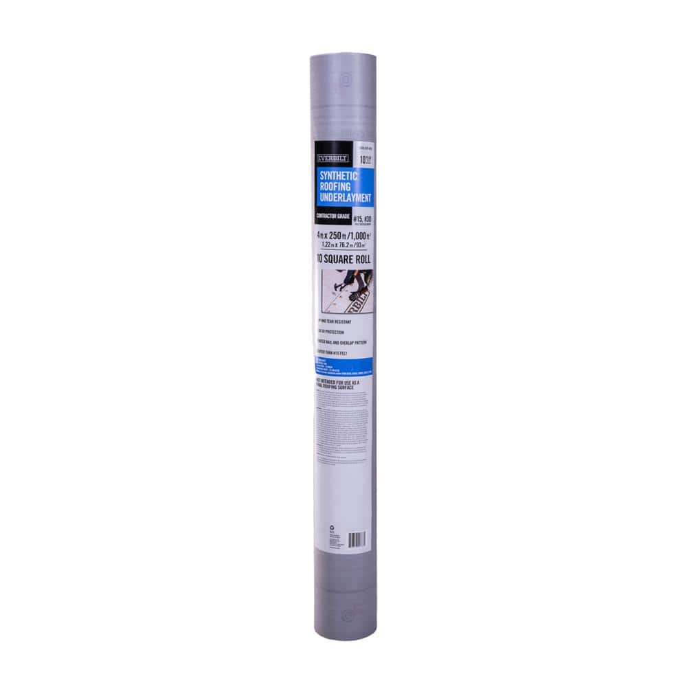 Everbilt 4 ft. x 250 ft. Synthetic Roofing Underlayment, Contractor Grade (10-Square Roll)