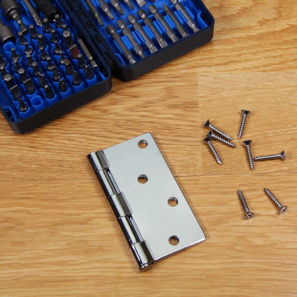 Everbilt 4 in. Chrome Square Corner Door Hinge - Image 3