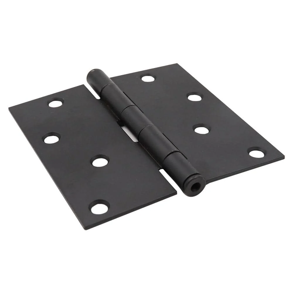 Everbilt 4 in. Matte Black Square Corner Smooth Action Hinge (3-Pack) - Image 2