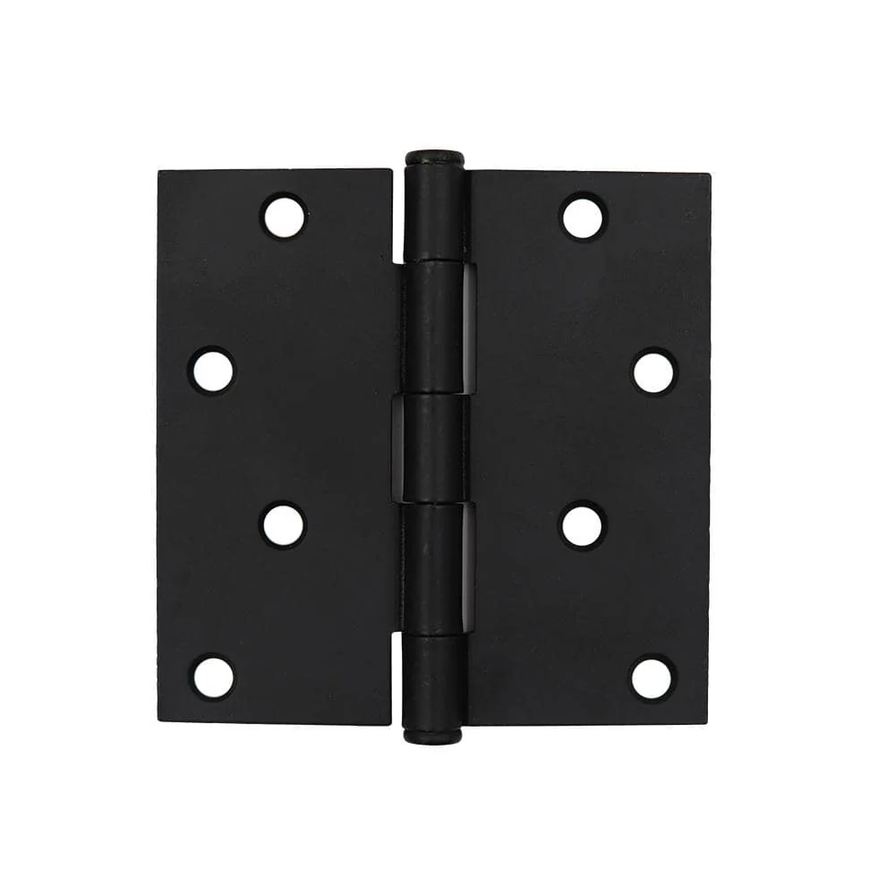 Everbilt 4 in. Matte Black Square Corner Smooth Action Hinge (3-Pack) - Image 4