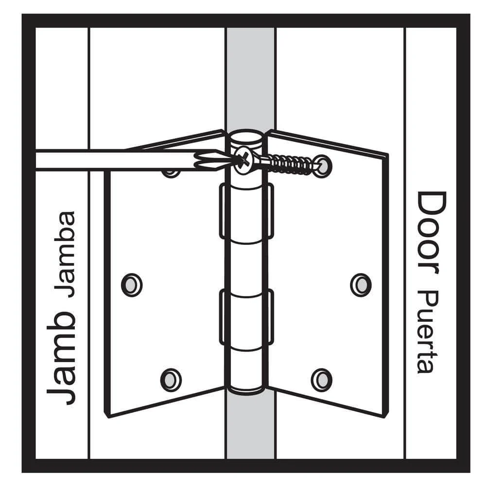 Everbilt 4 in. Matte Black Square Corner Smooth Action Hinge (3-Pack) - Image 5