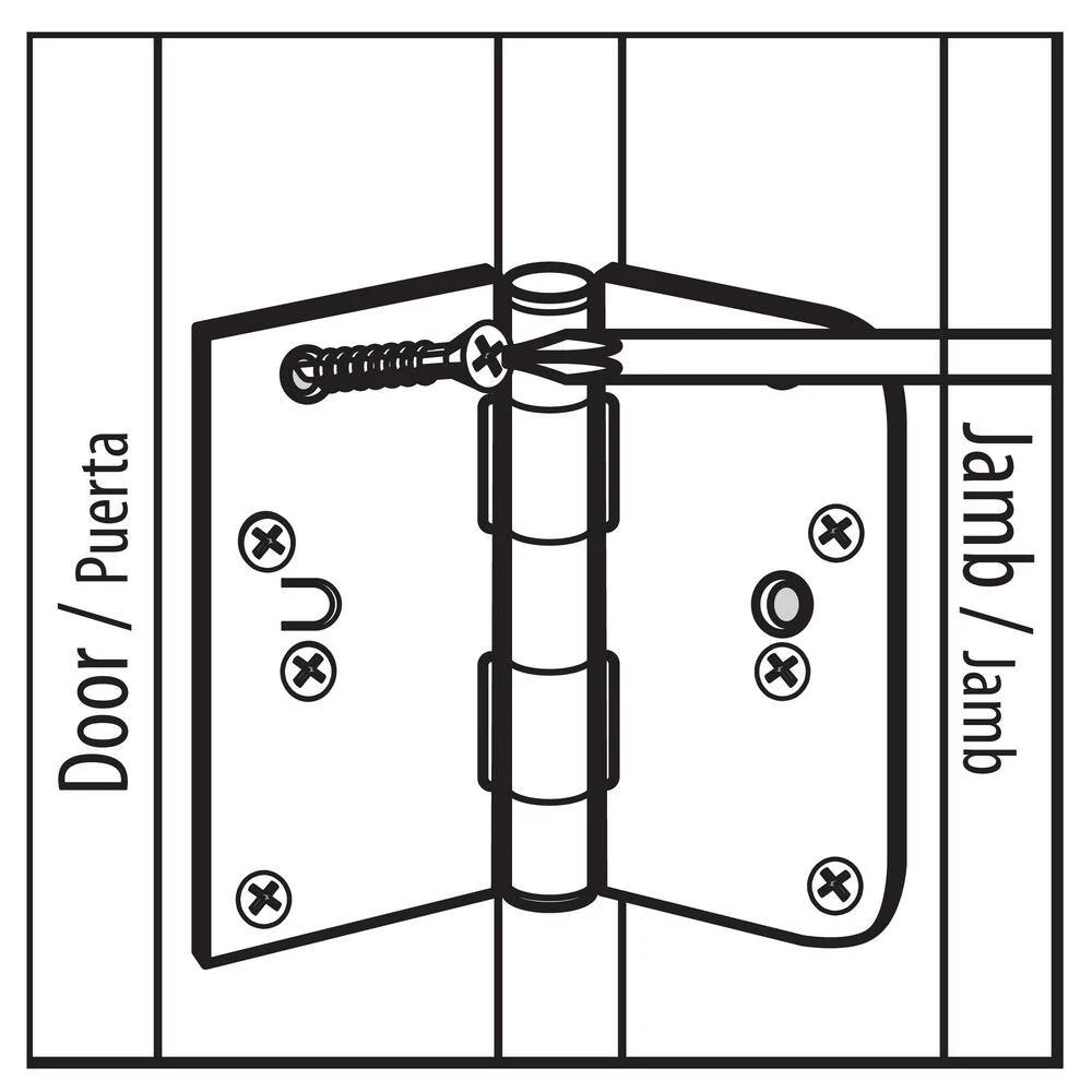 Everbilt 4 in. Oil-Rubbed Bronze Half Square Corner x Half 5/8 in. Radius Security Door Hinge - Image 6