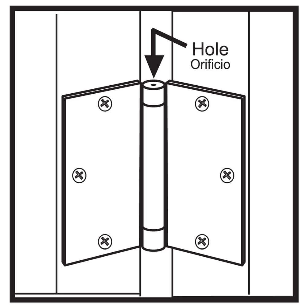 Everbilt 4 in. Satin Chrome Adjustable Spring Door Hinge, 5/8 in. Radius - Image 4