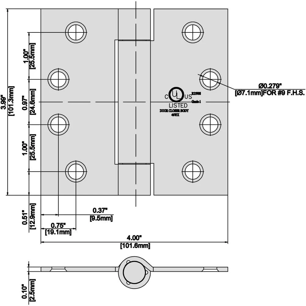 Everbilt 4 in. Satin Chrome Adjustable Spring Door Hinge, Square Corner - Image 5