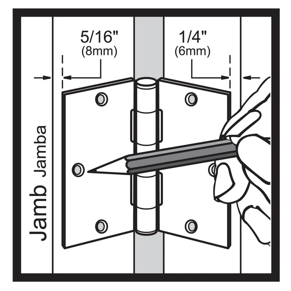 Everbilt 4 in. Satin Chrome Commercial Grade Door Hinge (Square Corner) - Image 4