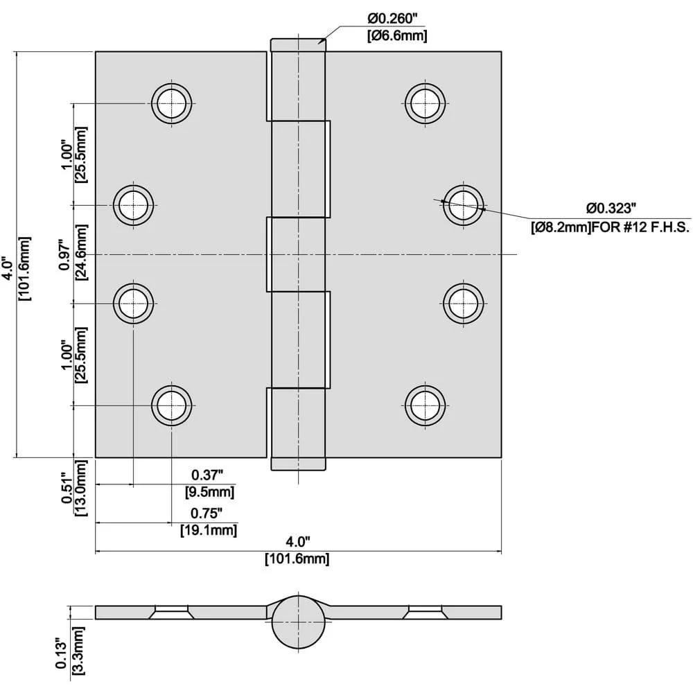 Everbilt 4 in. Satin Chrome Commercial Grade Door Hinge (Square Corner) - Image 7