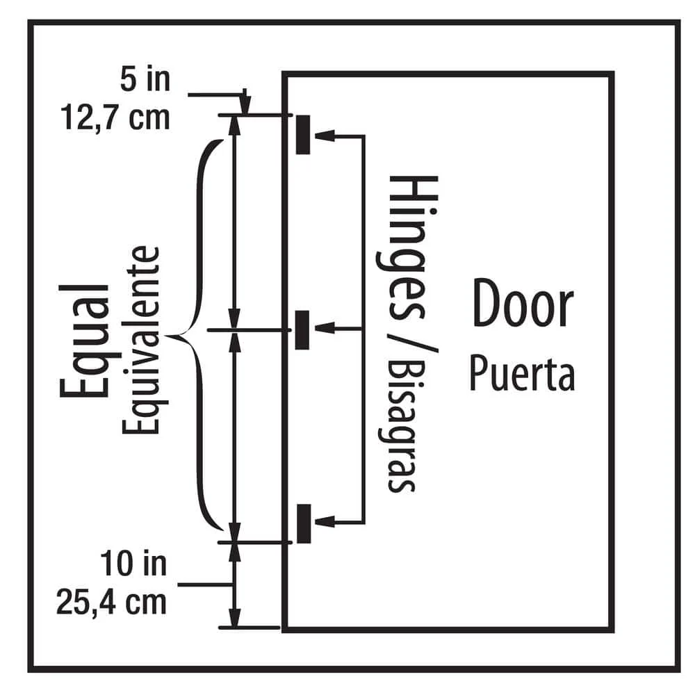Everbilt 4 in. Satin Nickel Half Square Corner x 5/8 in. Radius Security Door Hinge - Image 3