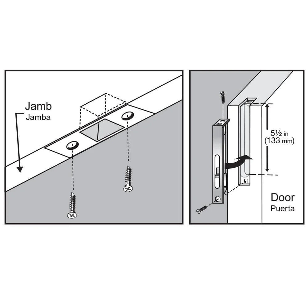 Everbilt 6 in. Satin Nickel Square Corner Flush Bolt - Image 2