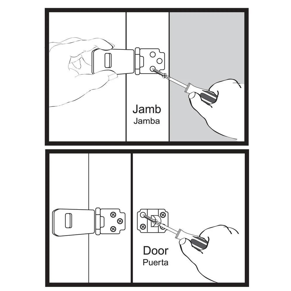 Everbilt 6 in. Zinc Plated Adjustable Staple Hinge Hasp - Image 2
