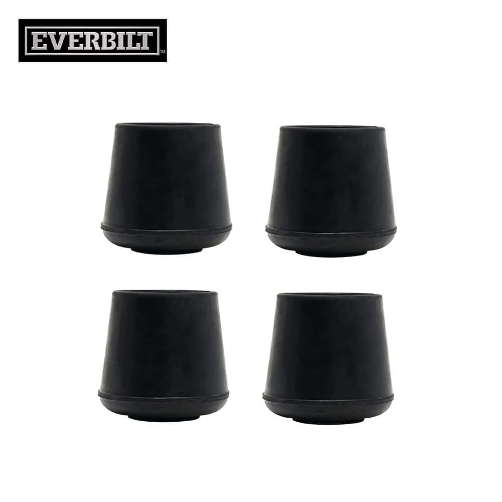 Everbilt 7/8 in. Black Rubber Leg Tips, Anti-Skid Furniture Floor Protectors (4-Pack)