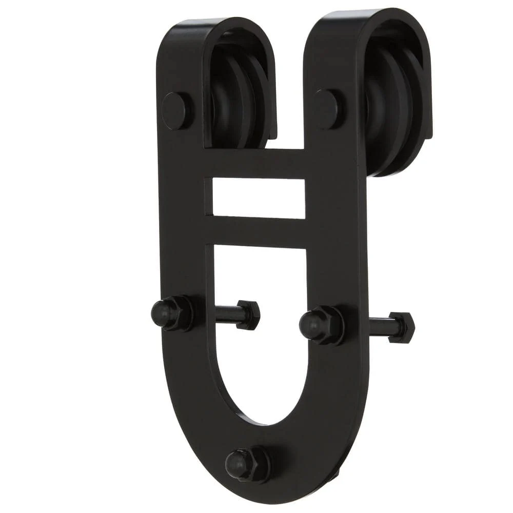 Everbilt 72 in. Black Horseshoe Sliding Barn Door Track and Hardware Kit - Image 3