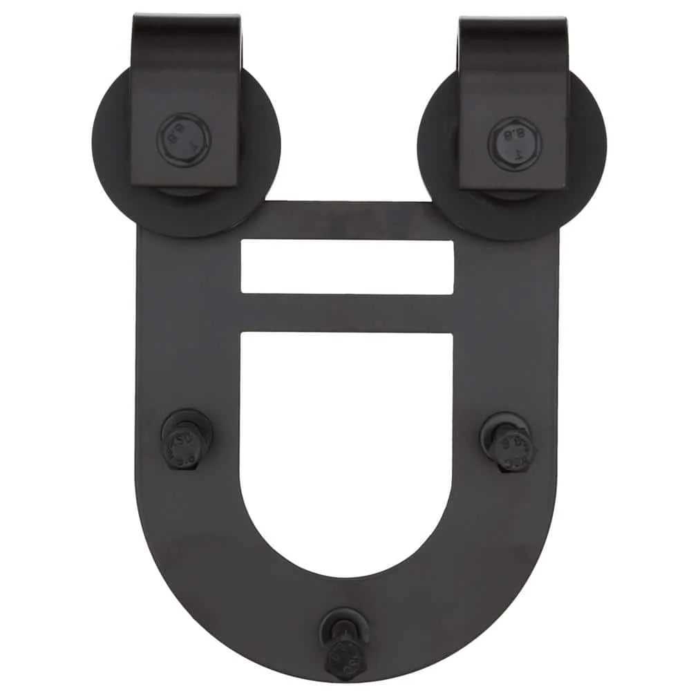 Everbilt 72 in. Black Horseshoe Sliding Barn Door Track and Hardware Kit - Image 4