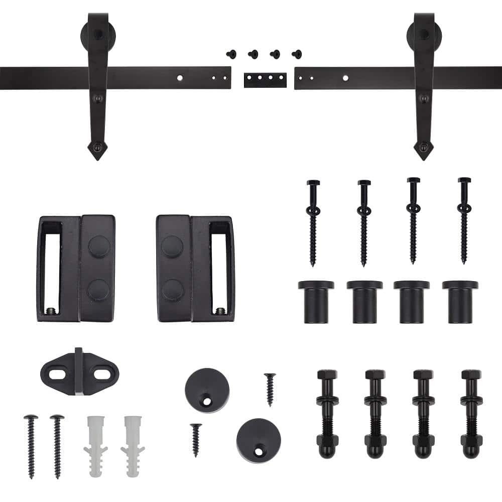 Everbilt 72 in. Dark Oil-Rubbed Bronze Arrow Sliding Barn Door Track and Hardware Kit