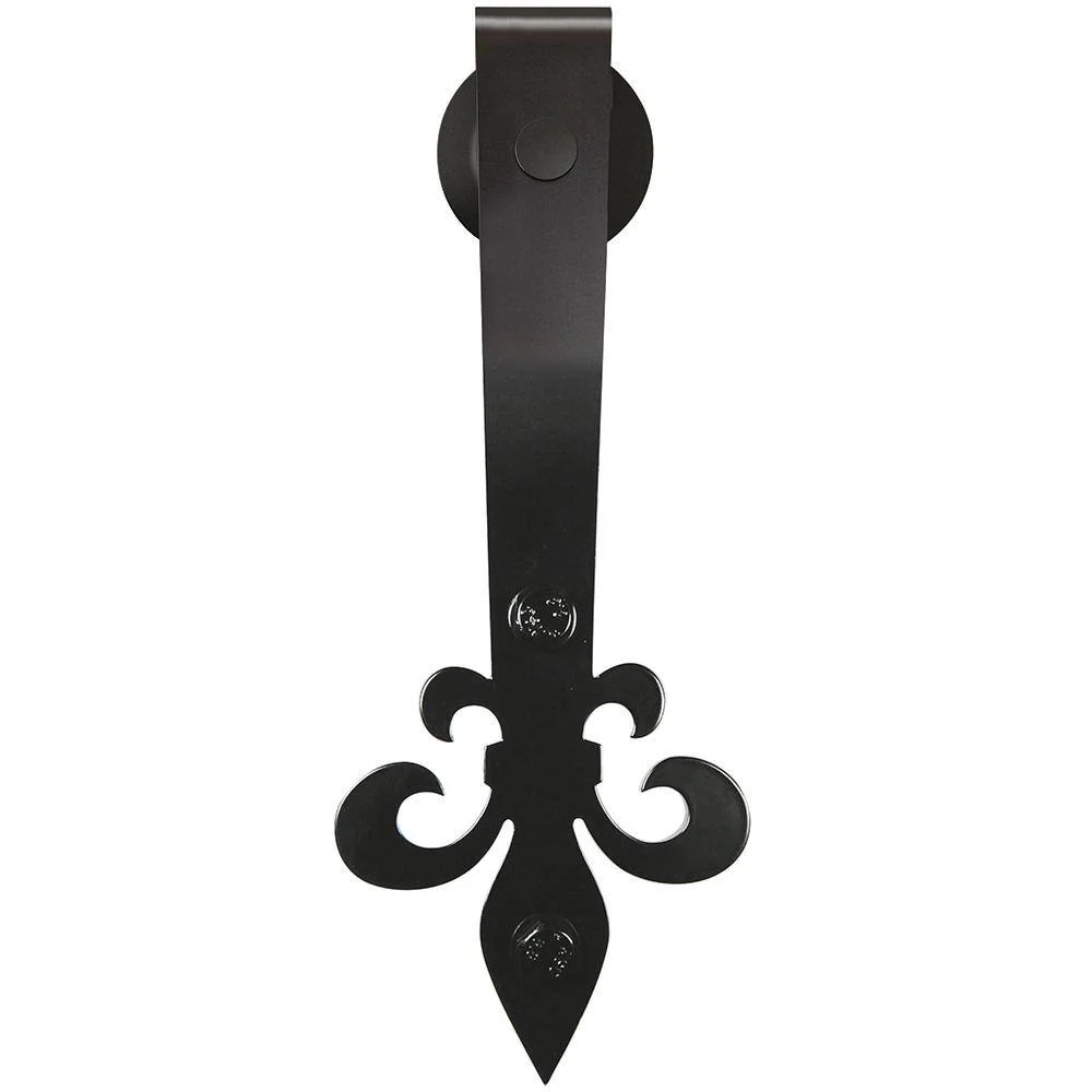 Everbilt 72 in. Dark Oil-Rubbed Bronze Fleur-De-Lis Sliding Barn Door Track and Hardware Kit - Image 2