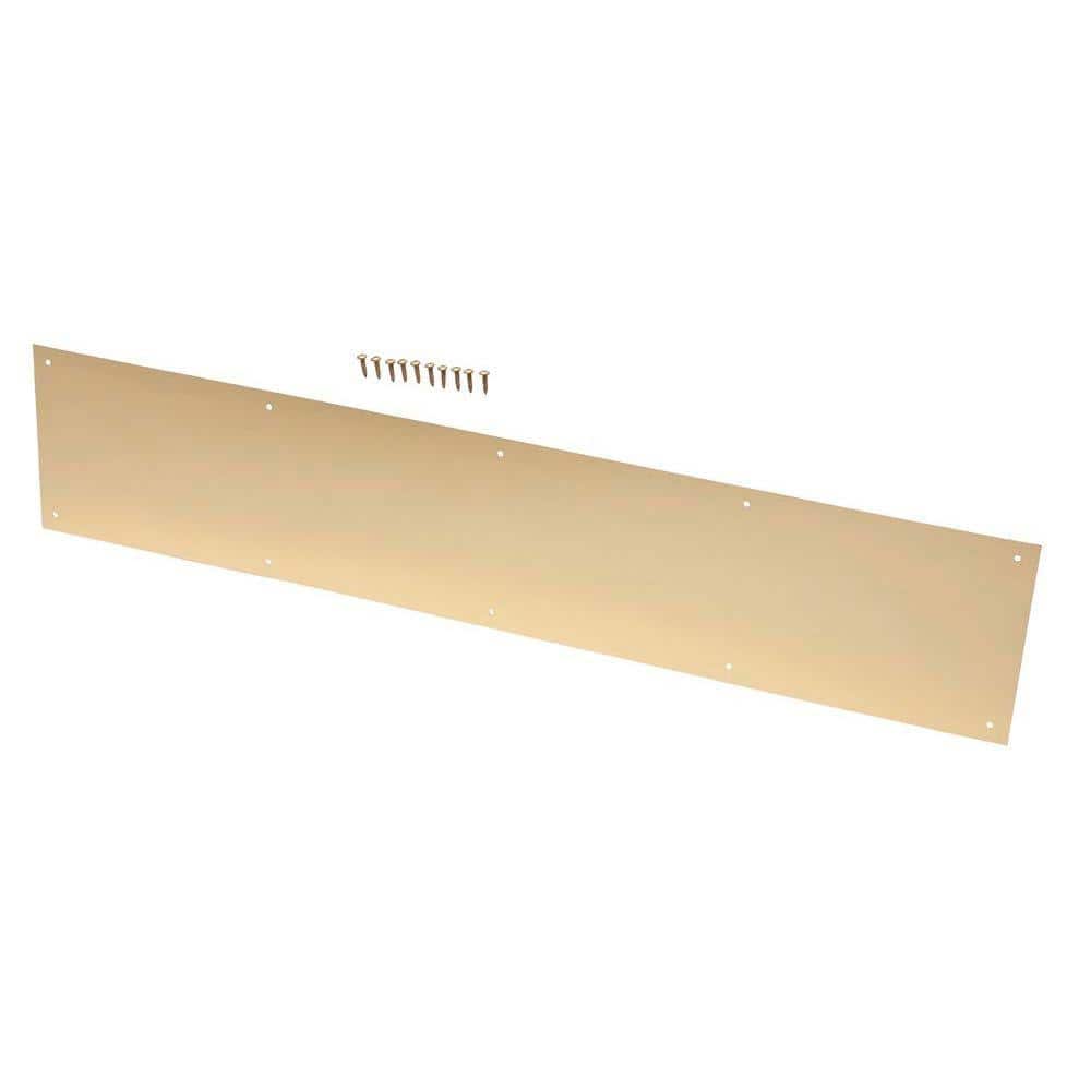 Everbilt 8 in. x 34 in. Bright Brass Kick Plate