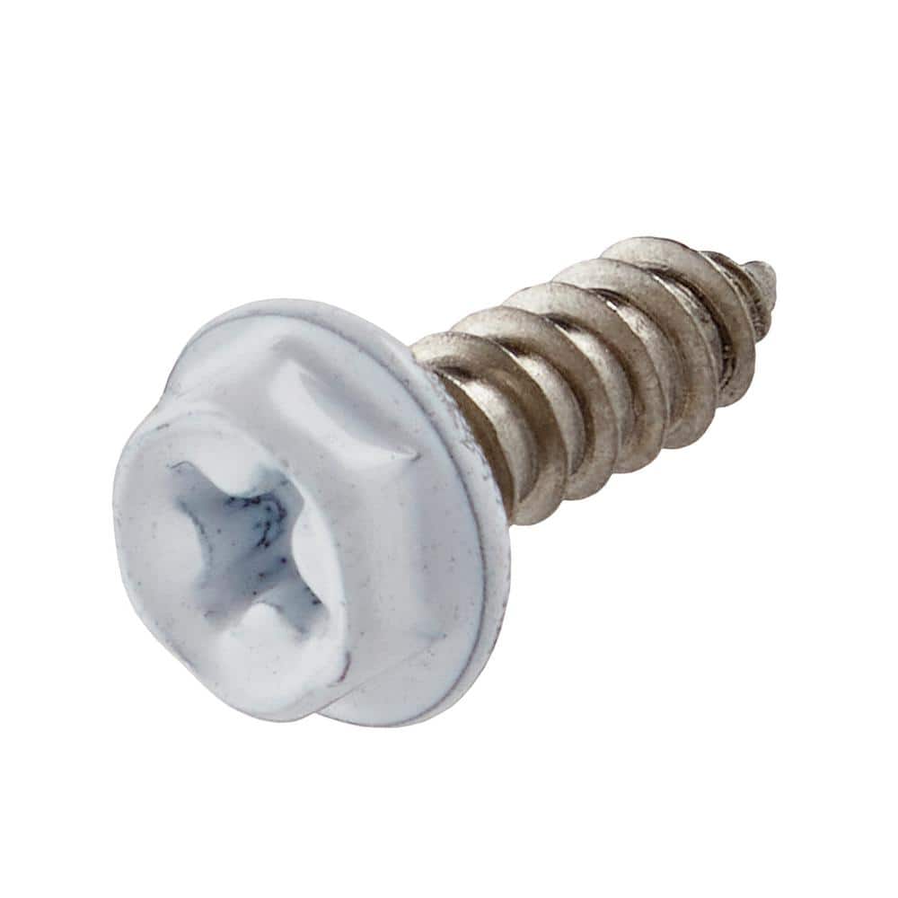 Everbilt #8 x 1/2 in. White Stainless Steel Hex Head Phillips Gutter Sheet Metal Screws (25-Pack) - Image 2