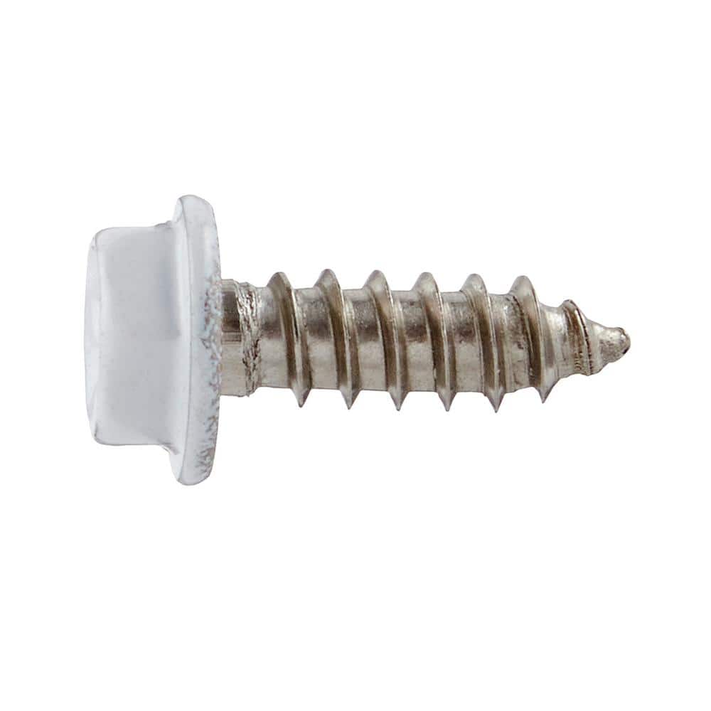 Everbilt #8 x 1/2 in. White Stainless Steel Hex Head Phillips Gutter Sheet Metal Screws (25-Pack) - Image 3