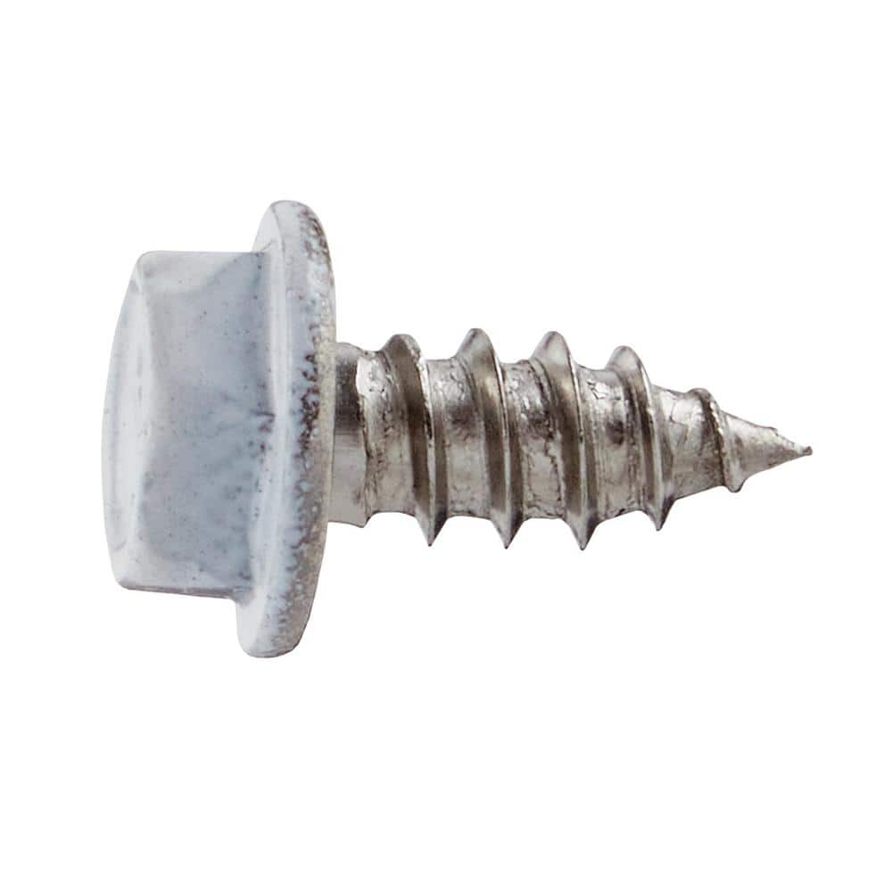 Everbilt #8 x 3/8 in. White Stainless Steel Hex Head Gutter Sheet Metal Screw (25-Pack) - Image 3
