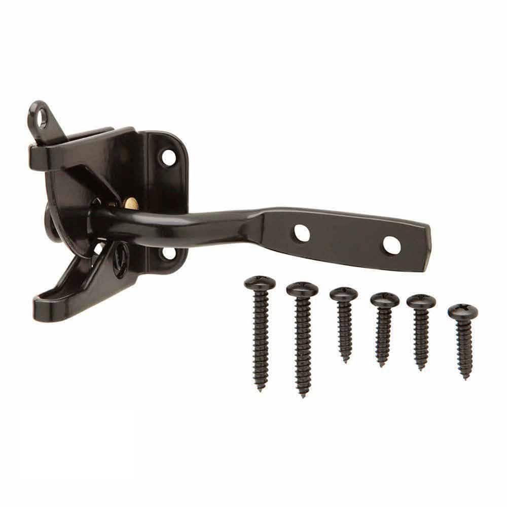 Everbilt Black Stainless Steel Gate Latch, Self-Latching, Padlock Compatible