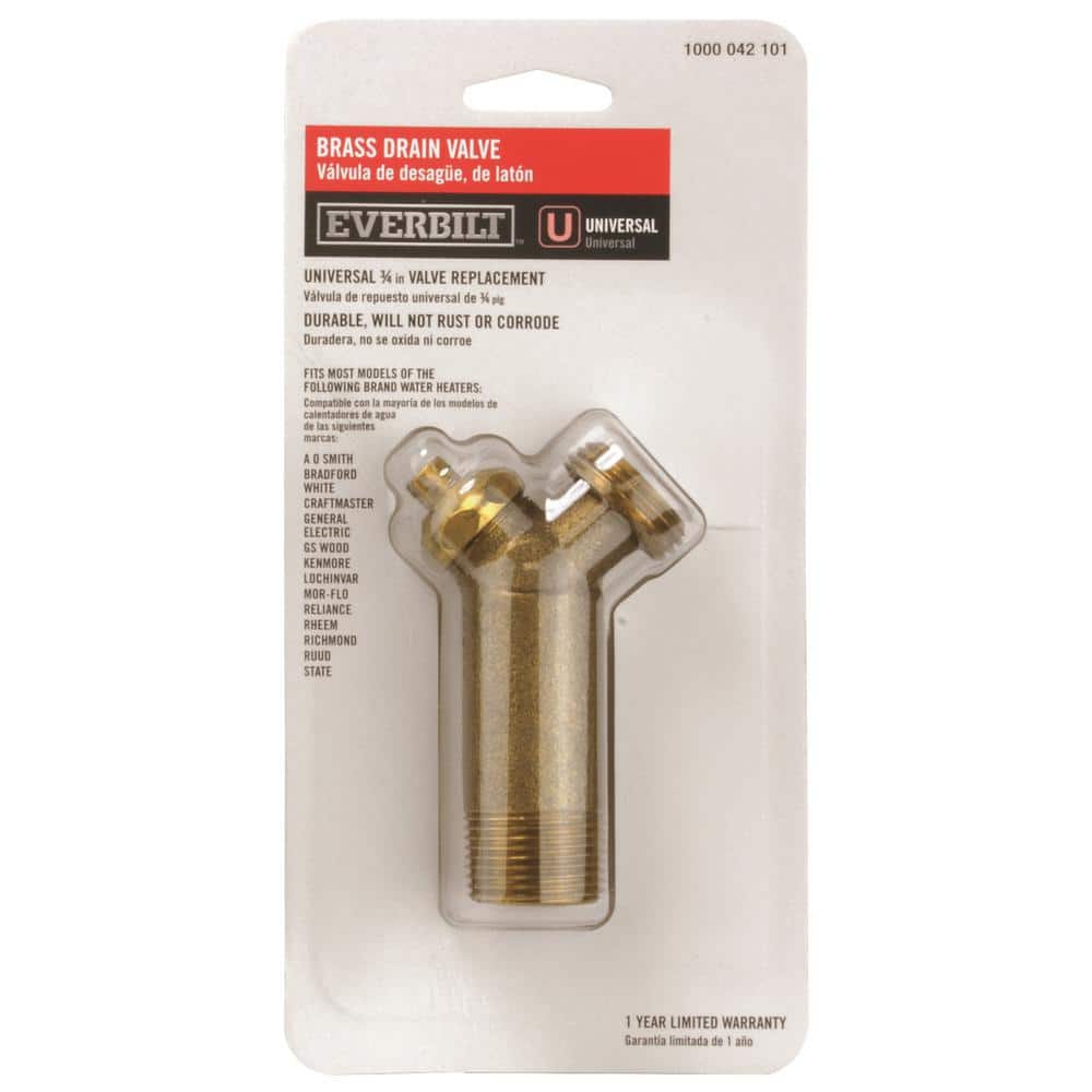 Everbilt Brass Drain Valve for Tank-Type Water Heaters, 3/4 in. NPT x Male Hose - Image 3