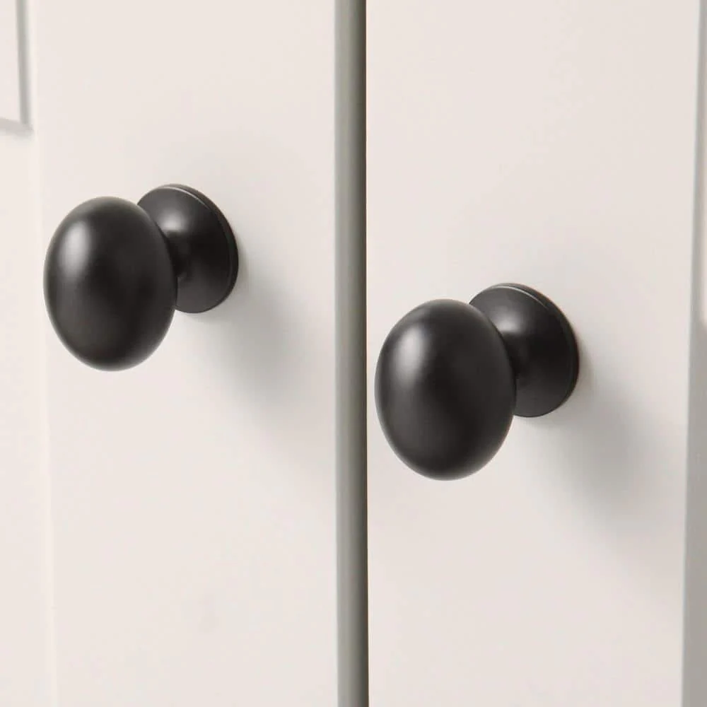 Everbilt Large Football 1-3/8 in. Matte Black Classic Oval Cabinet Knob (25-Pack) - Image 3