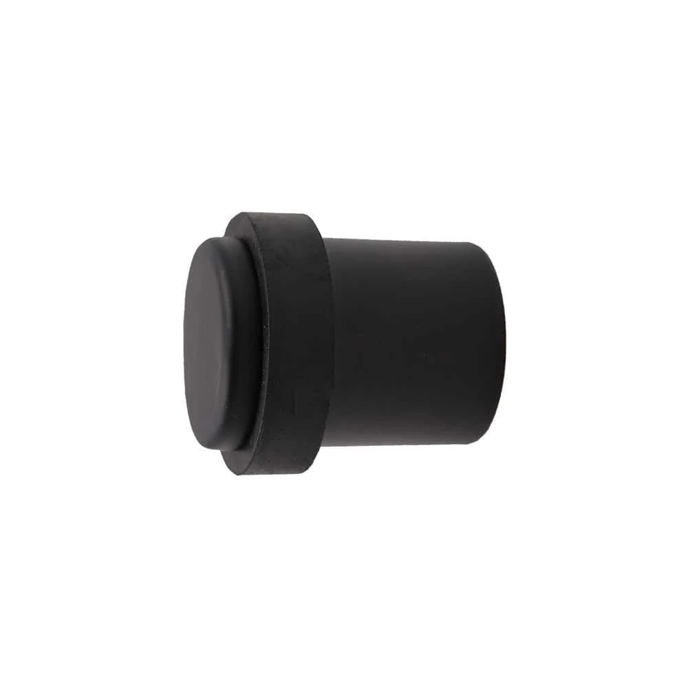 Everbilt Matte Black Round Floor Door Stop, Lo-Rise, Steel