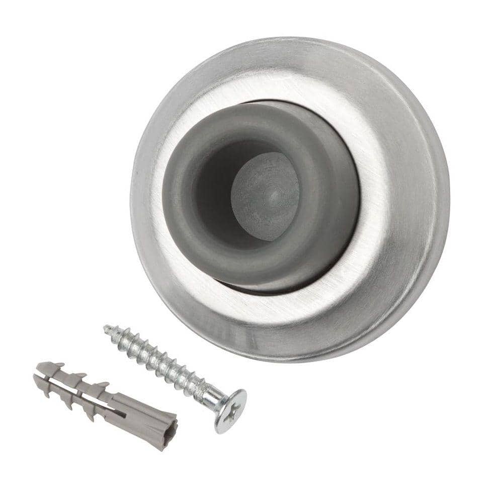 Everbilt Satin Chrome Wall Door Stop – Solid Brass, 2.25 in Diameter