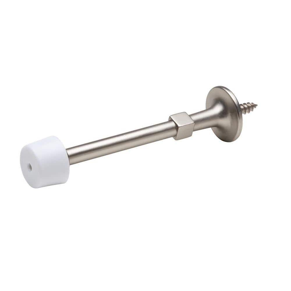 Everbilt Satin Nickel Light Duty Solid Door Stop – 3 in. Projection