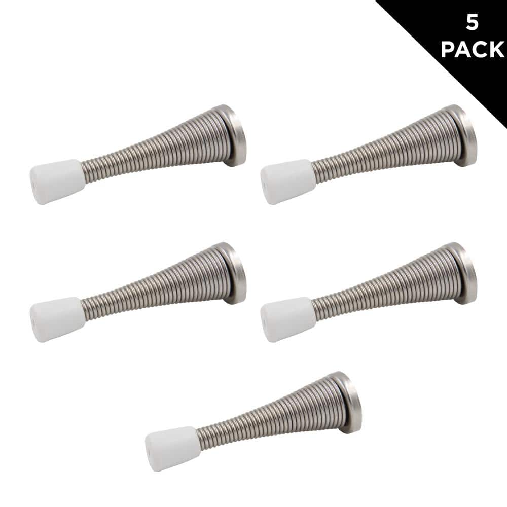 Everbilt Satin Nickel Spring Door Stops Value Pack (5-Pack)