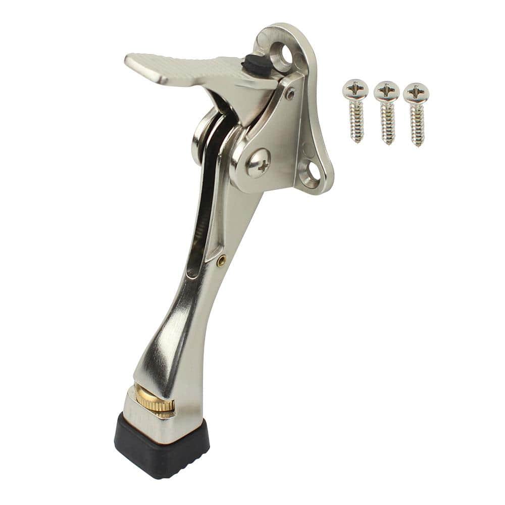 Everbilt Satin Nickel Step-Release Kick Down Door Stop, Aluminum