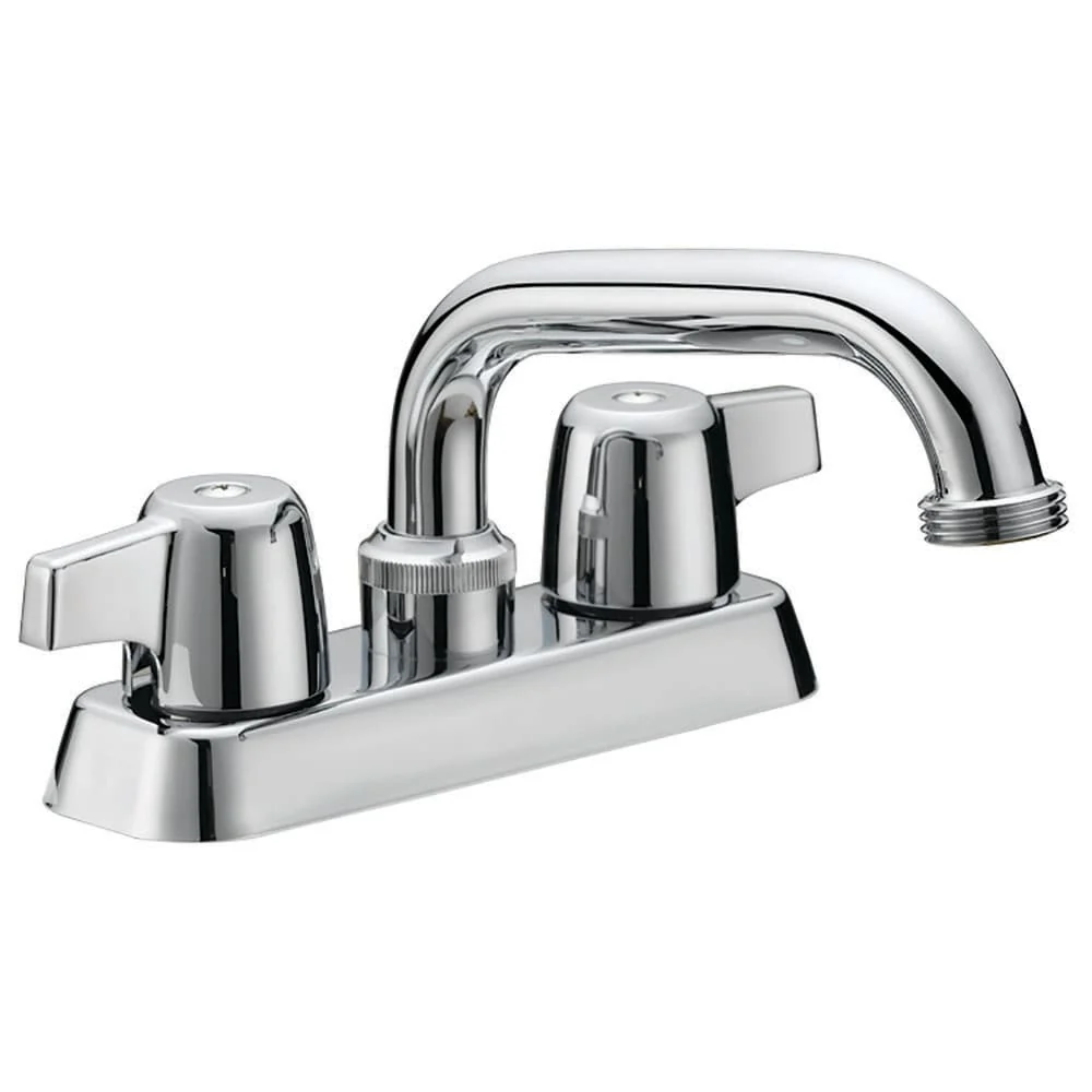 EZ-FLO Basic-N-Brass Chrome Utility Faucet, 2-Handle Deck-Mount