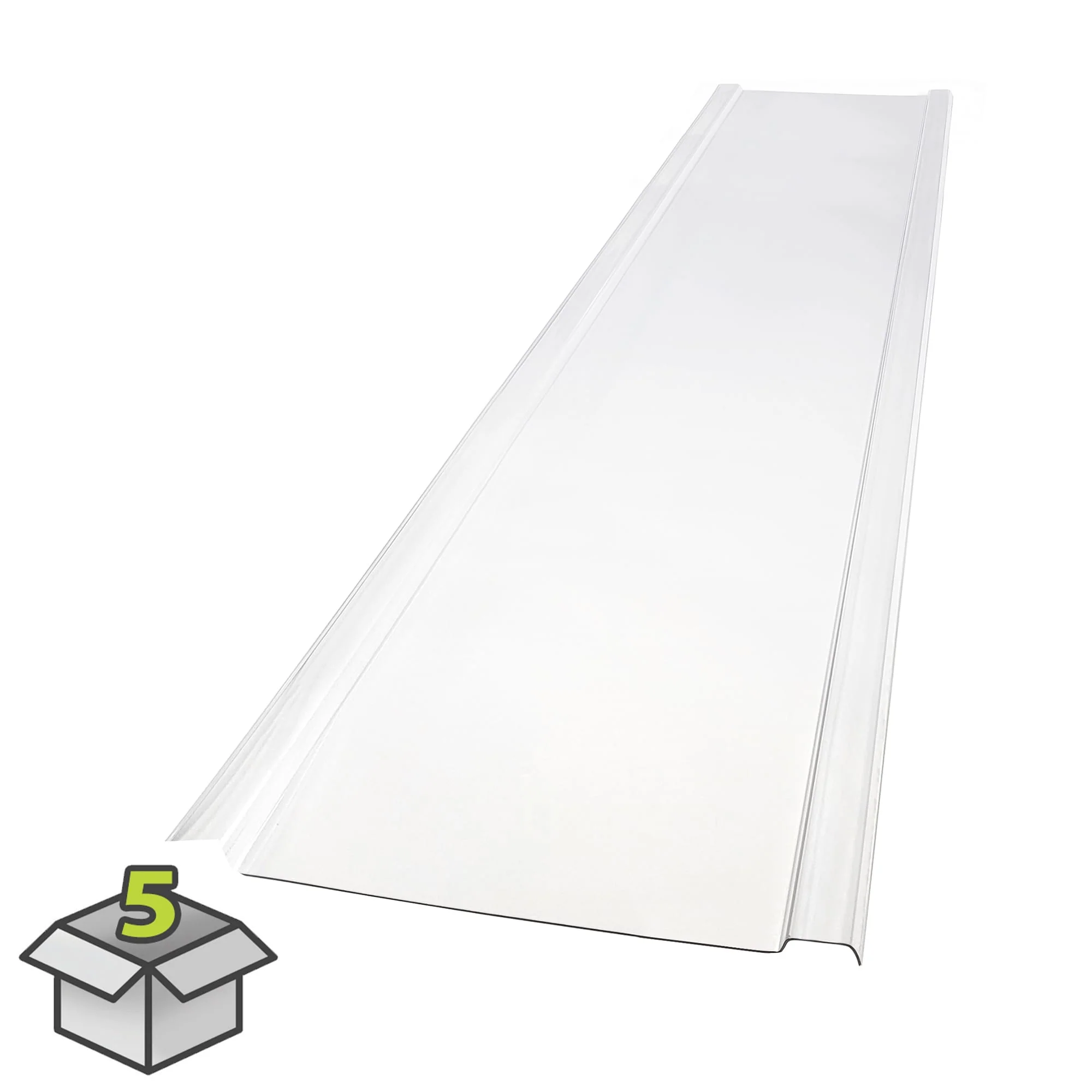 EZ GLAZE 2.24-ft x 12-ft Corrugated Clear Polycarbonate Roof Panel, 5-Pack