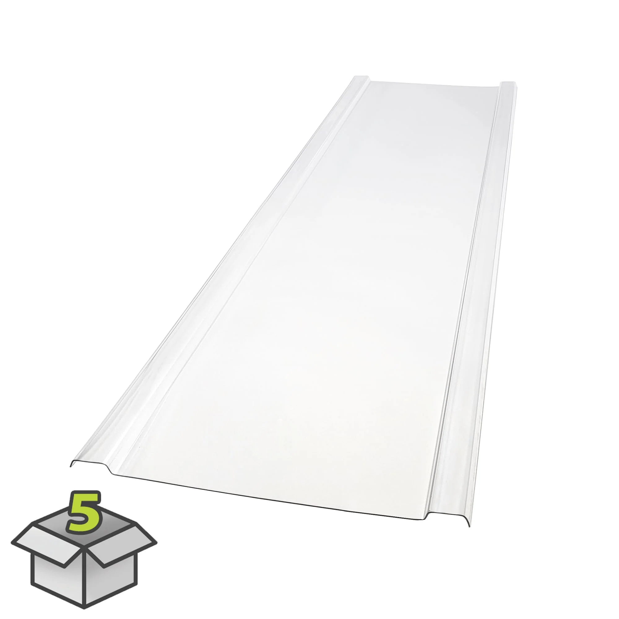 EZ GLAZE 2.24-ft x 8-ft Corrugated Clear Polycarbonate Roof Panels, 5-Pack