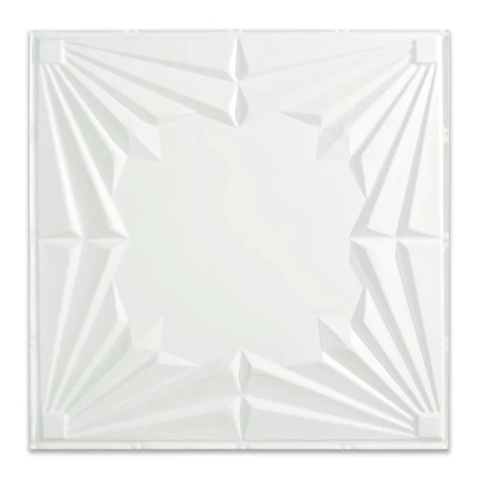 Fasade 2-ft x 2-ft Art Deco Gloss White PVC Drop Ceiling Tile (5-Pack, 20-sq ft / Case) - Image 2