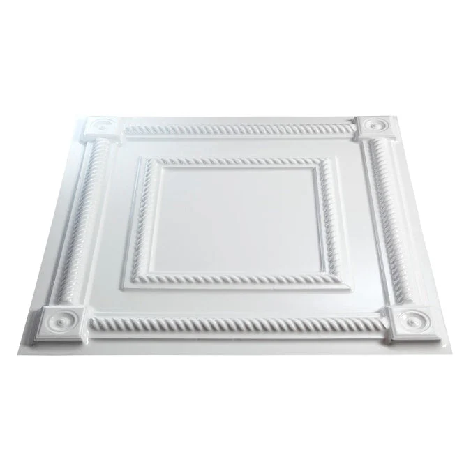 Fasade 2-ft x 2-ft Coffer Gloss White PVC Drop Ceiling Tile (5-Pack, 20-sq ft / Case) - Image 3