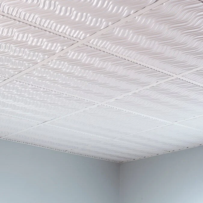Fasade 2-ft x 2-ft Current Matte White PVC Drop Ceiling Tile (5-Pack, 20-sq ft / Case) - Image 4