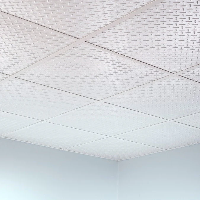 Fasade 2-ft x 2-ft Diamond Plate Matte White PVC Drop Ceiling Tile (5-Pack, 20-sq ft / Case) - Image 4