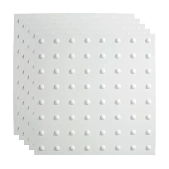 Fasade 2-ft x 2-ft Dome Matte White PVC Drop Ceiling Tile (5-Pack, 20-sq ft / Case)