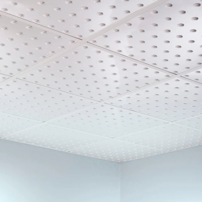 Fasade 2-ft x 2-ft Dome Matte White PVC Drop Ceiling Tile (5-Pack, 20-sq ft / Case) - Image 4