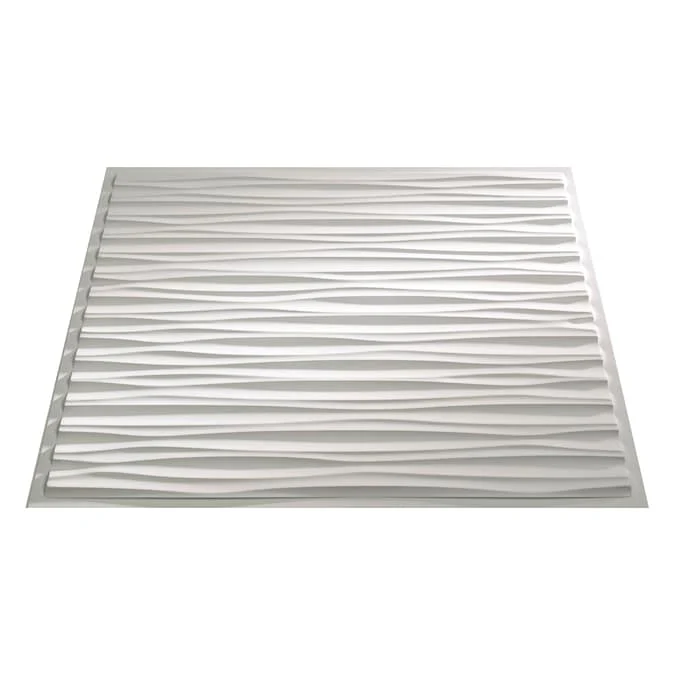 Fasade 2-ft x 2-ft Dunes Gloss White PVC Drop Ceiling Tile (5-Pack, 20-sq ft / Case) - Image 3