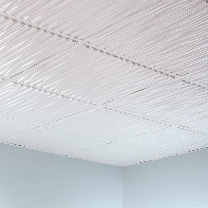 Fasade 2-ft x 2-ft Dunes Gloss White PVC Drop Ceiling Tile (5-Pack, 20-sq ft / Case) - Image 4