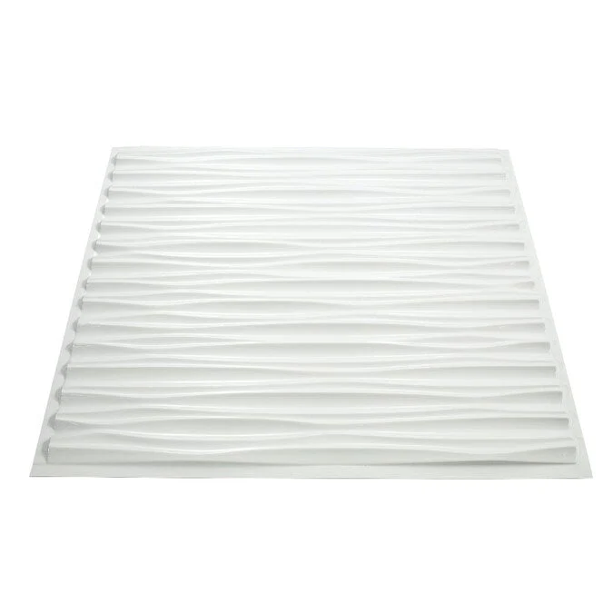 Fasade 2-ft x 2-ft Dunes Horizontal Gloss White PVC Surface-mount Ceiling Tile (5-Pack, 20-sq ft / Case) - Image 3